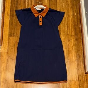 THML Navy Dress with Brown Collar